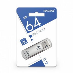 USB 64Гб - Флеш-Драйв Smartbuy USB 64Gb V-Cut серебро 3.0